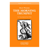Book cover of 'The Morning Trumpet' by Mack Wilberg with an orange background and black and white illustration.