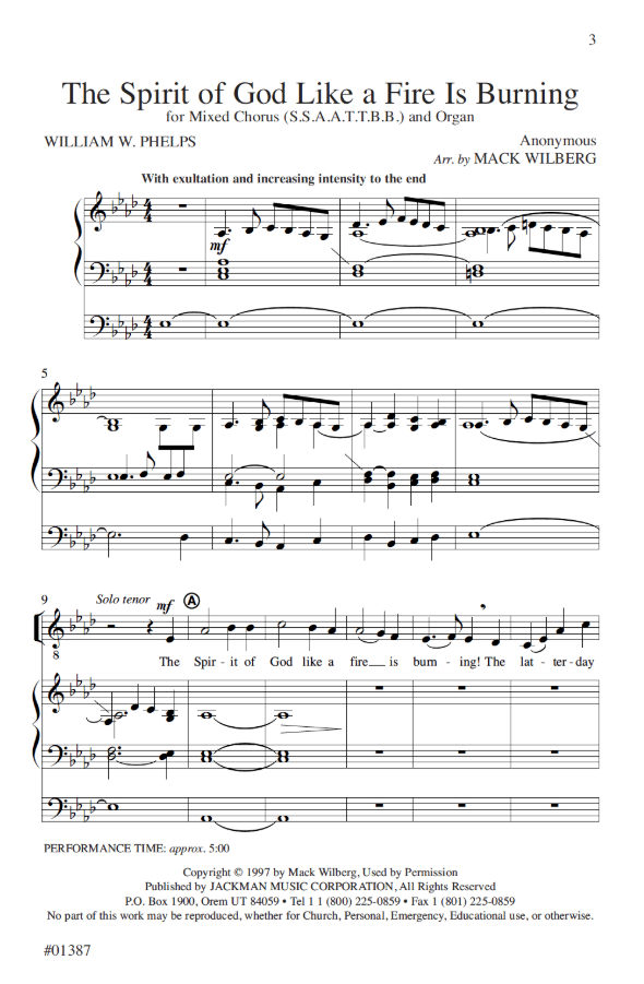 The Spirit of God Like a Fire is Burning