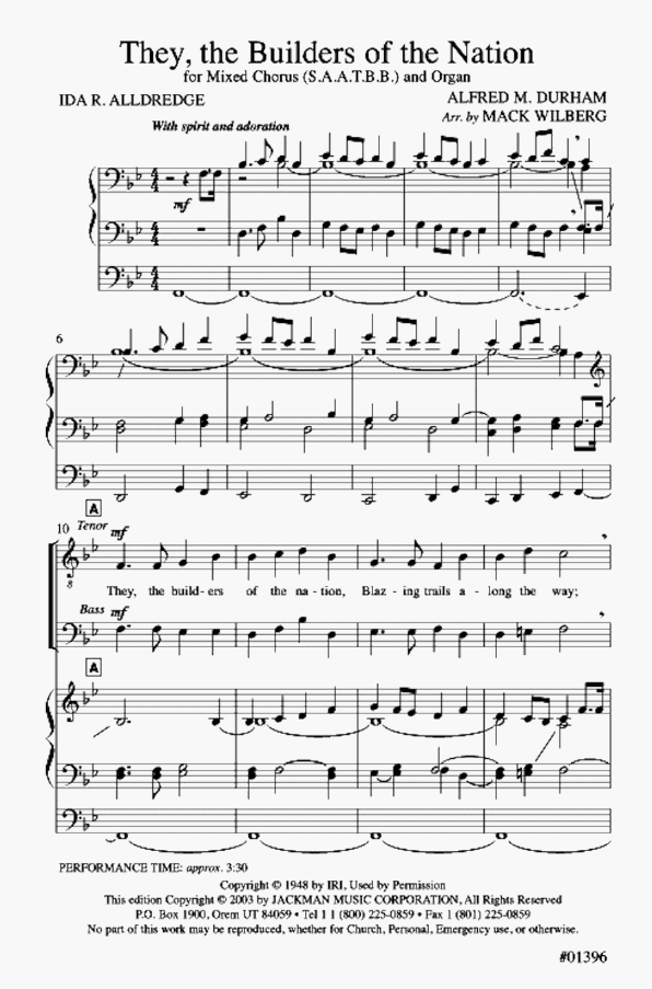 they the builders of the nation sheet music by mack wilberg