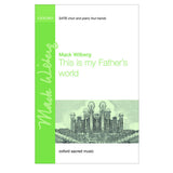 Music sheet cover for 'This is my Father's World' by Mack Wilberg with a green vertical stripe and architectural illustration.