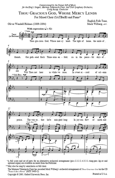 thou gracious god, whose mercy lends hymn by mack wilberg sung by the tabernacle choir