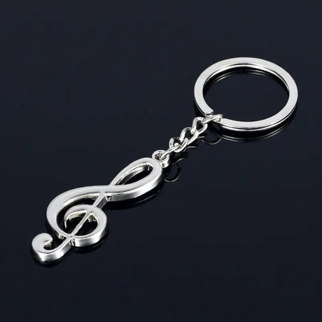 silver treble clef key chain musical gifts
