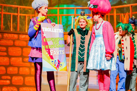Trolls Jr musical characters Branch and Poppy school production