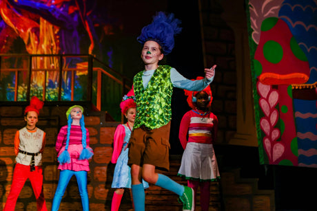 Trolls The Musical Jr rehearsal scene for student cast