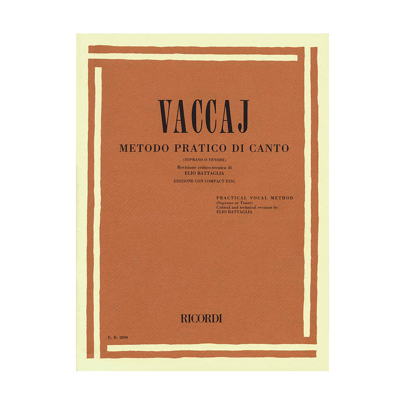 Practical Vocal Method (Vaccai) | High Voice Sheet Music – Teton Music