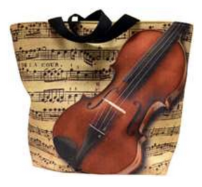 Violin tote bag of music gifts for students and teachers