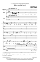 Sheet music for 'Wexford Carol' with vocal and piano parts by mack wilberg