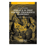 Music book cover with nativity scene illustration and text 'Whene is that goodly fragrance flowing?' by Mack Wilberg.