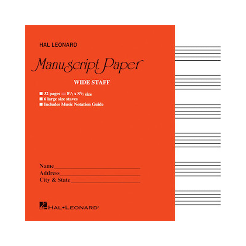 Wide Staff Manuscript Paper (Red Cover)