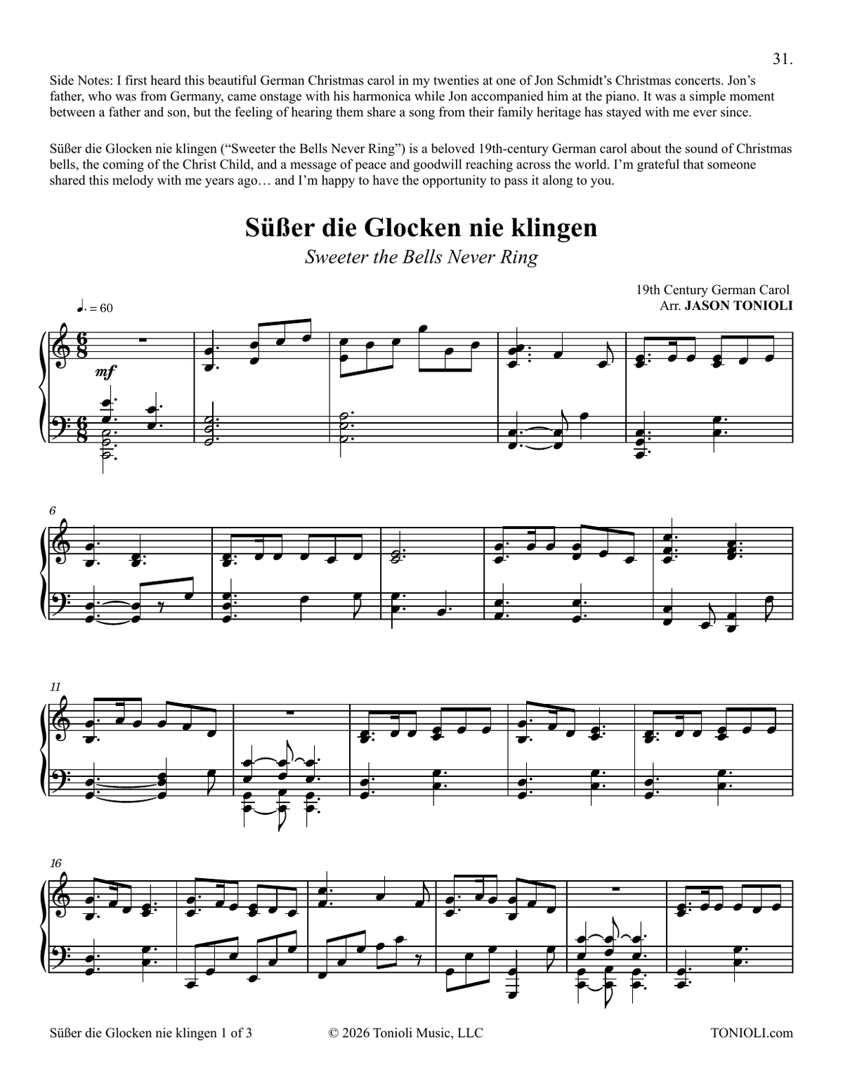 Winter Carols Piano Solo Book by Jason Tonioli – Spiral Bound Christmas Sheet Music