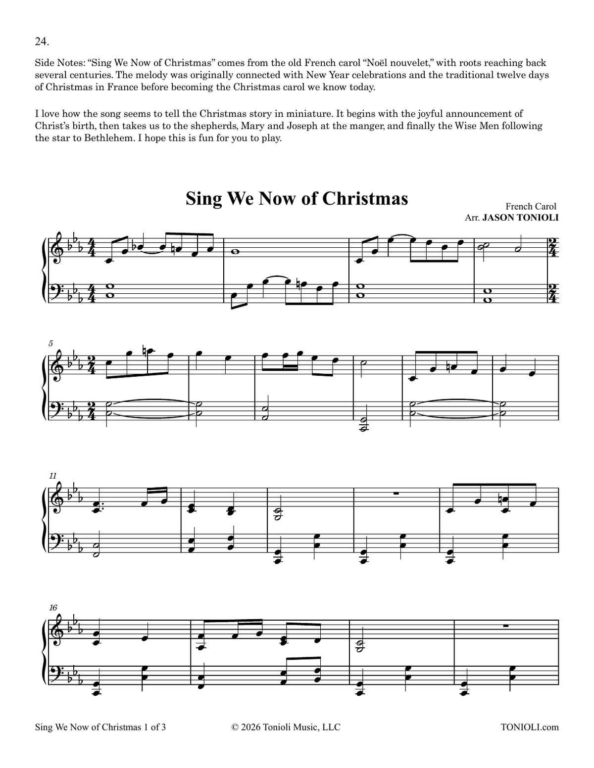 Winter Carols Piano Solo Book by Jason Tonioli – Spiral Bound Christmas Sheet Music