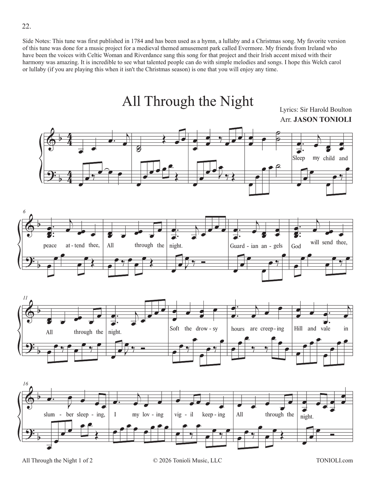 Winter Carols Piano Solo Book by Jason Tonioli – Spiral Bound Christmas Sheet Music